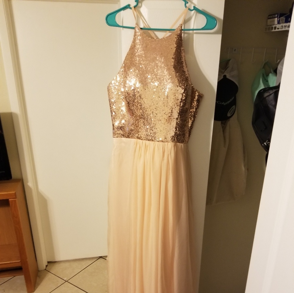 Sequin Rose gold bridesmaid dress